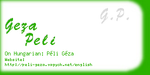 geza peli business card